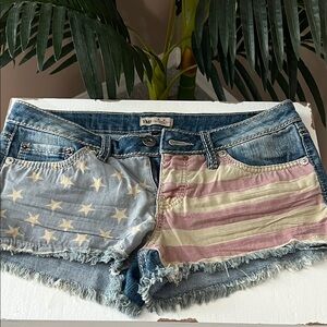YMI Blue and Multicolor Jean Shorts